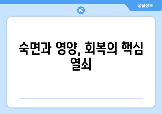 운동 후 피로 회복을 위한 효과적인 방법